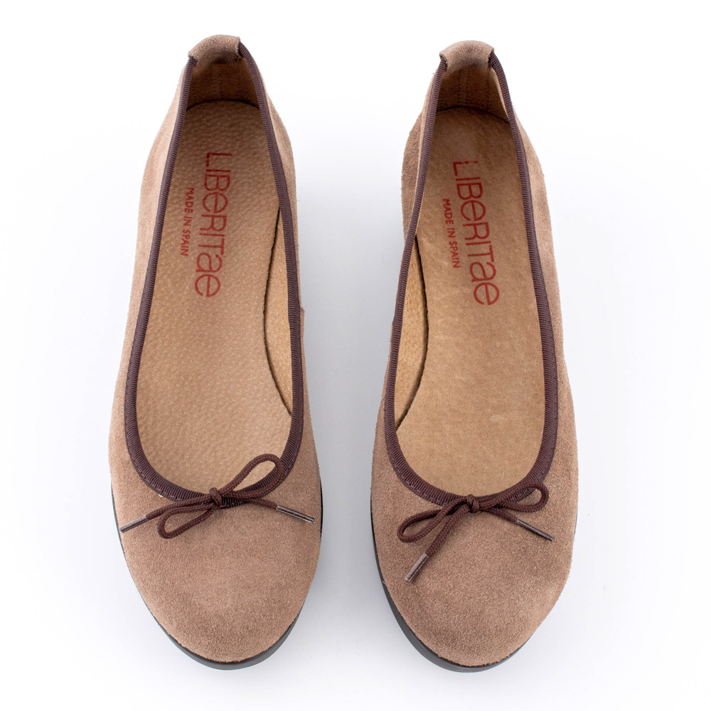 Liberitae Καστόρινες Μπεζ-Εκρού Μπαλαρίνες - Image 4