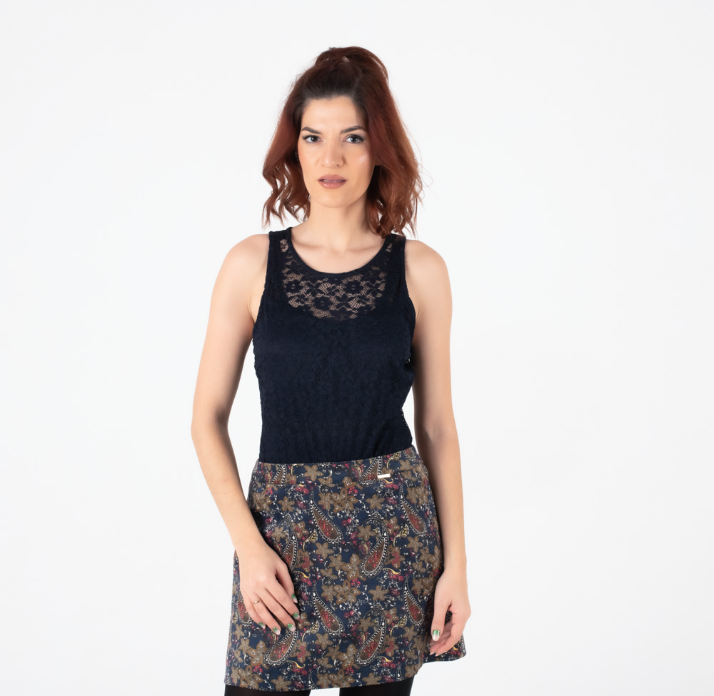 Fullah Sugah Μαύρη από Δαντέλα Μπλούζα-Κορμάκι