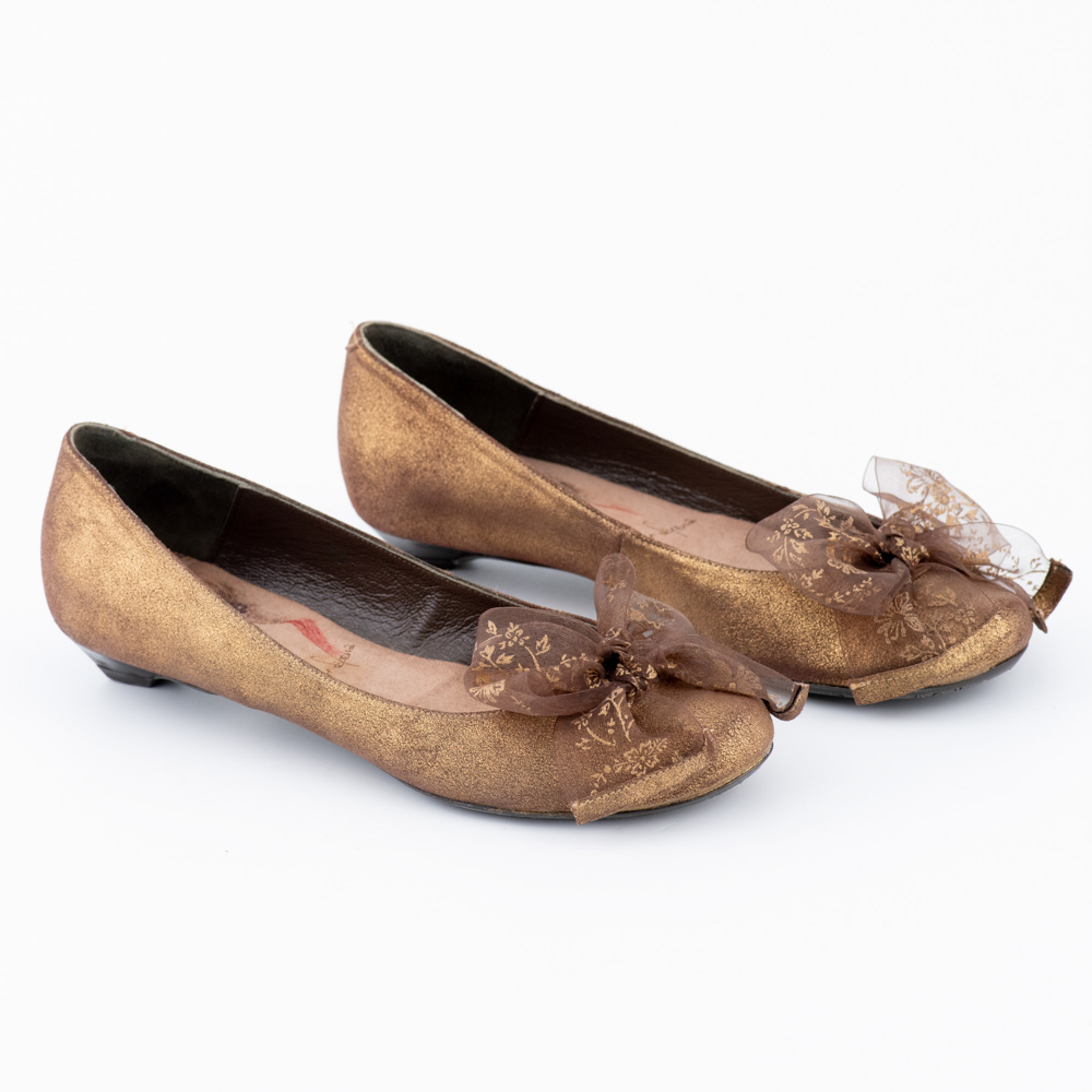 Salvadorsapena Vintage Γυναικείες Δερμάτινες Bronze Μπαλαρίνες - Image 5
