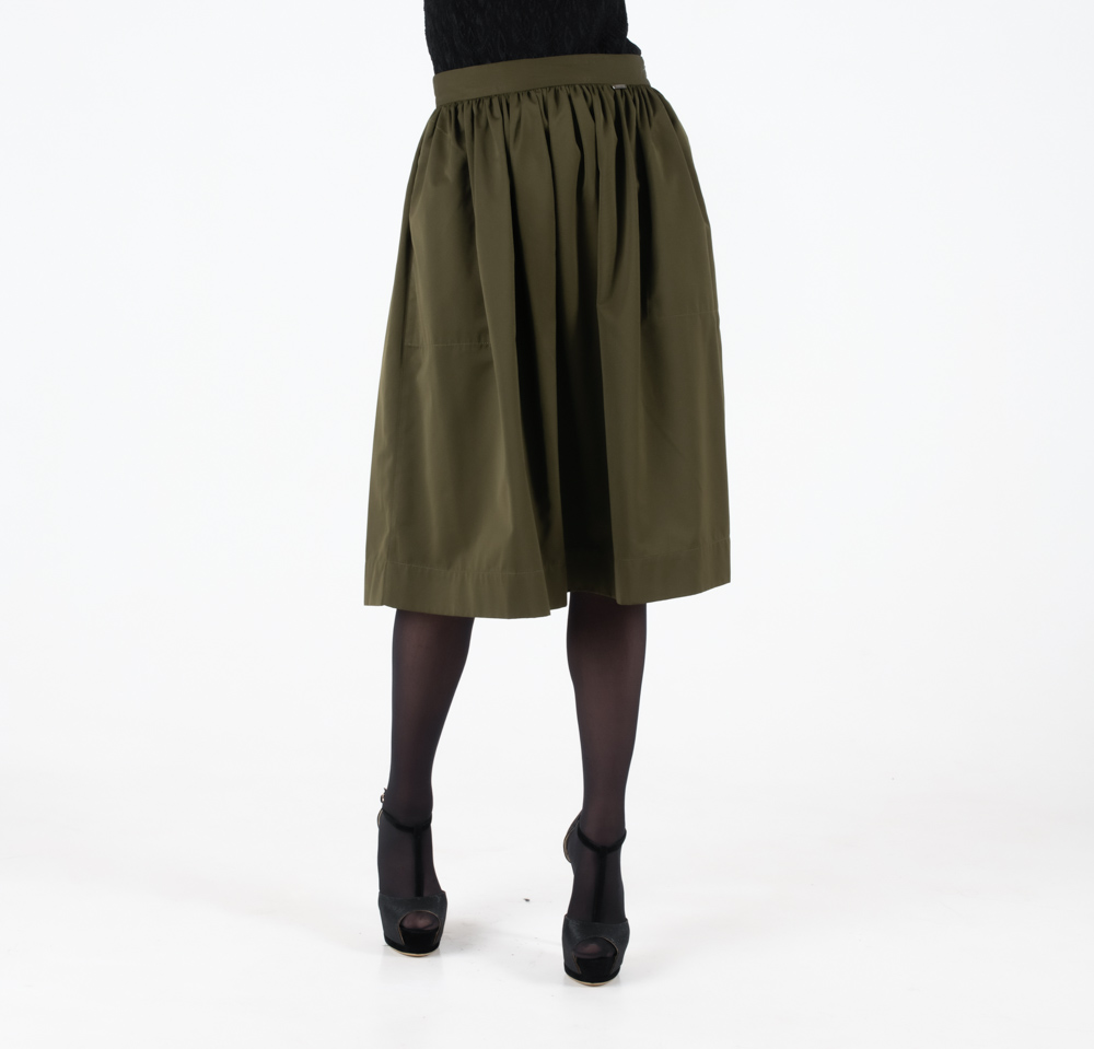 Fullah Sugah Χακί Μίντι Τύπου Σατέν Ματ Φούστα - Image 5