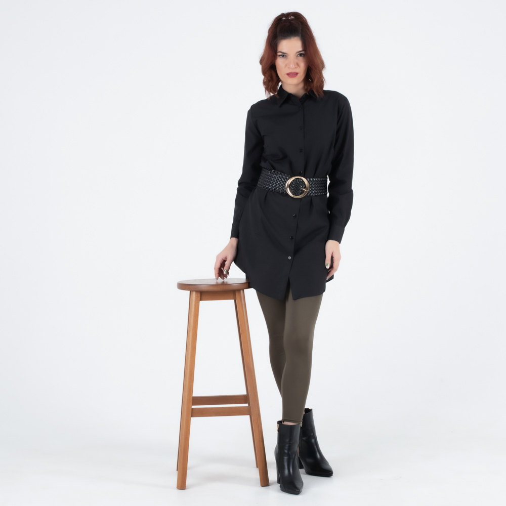 Fulham Street Μαύρο Μακρύ Πουκάμισο - Image 2