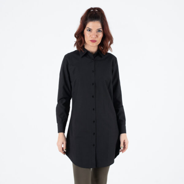 Fulham Street Μαύρο Μακρύ Πουκάμισο