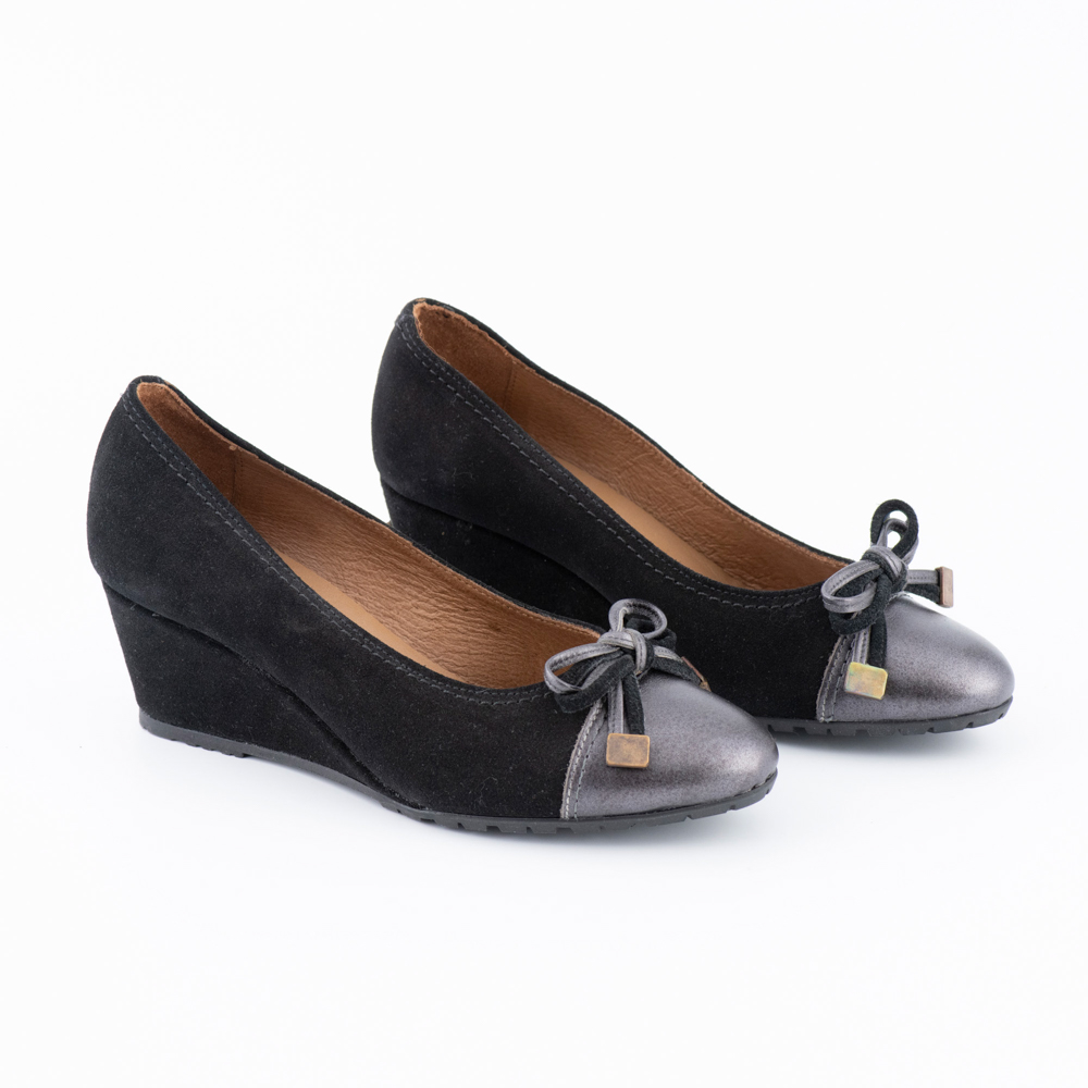 Mari Crug Γυναικείες Μαύρες Πλατφόρμες Καστόρινες - Image 4