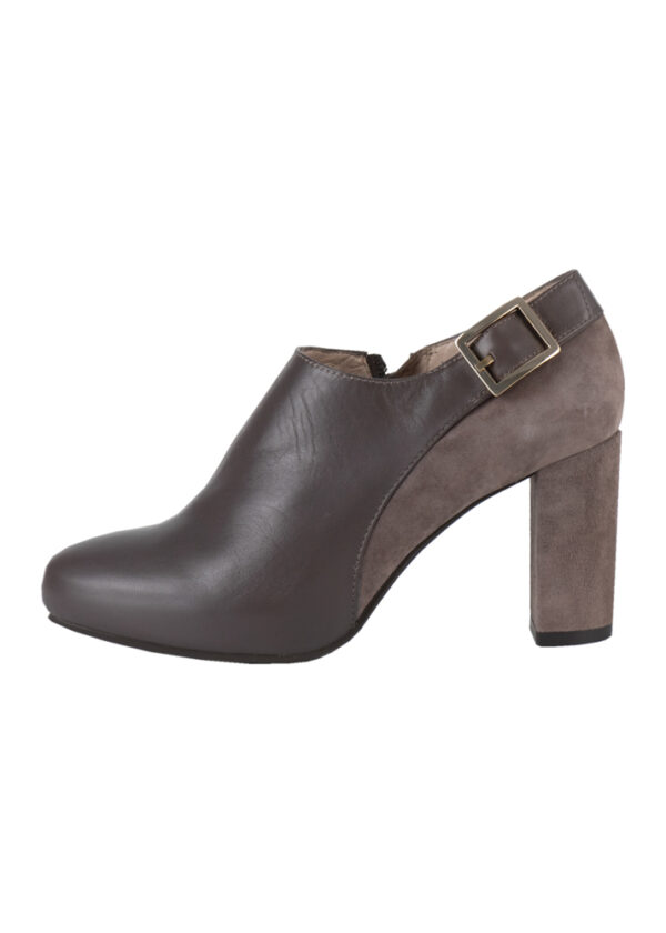 Unisa Γκρί Δερμάτινα Μποτάκια με Ψηλό Τακούνι