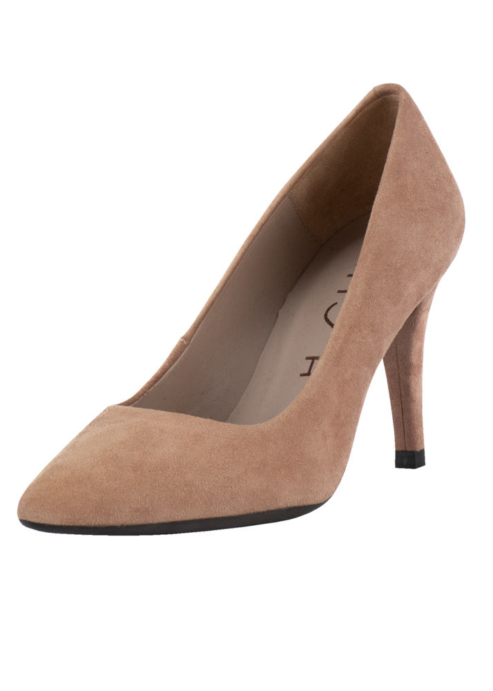 Unisa Μπεζ-Ροζ Καστόρινες Γόβες με Ψηλό Τακούνι - Image 2