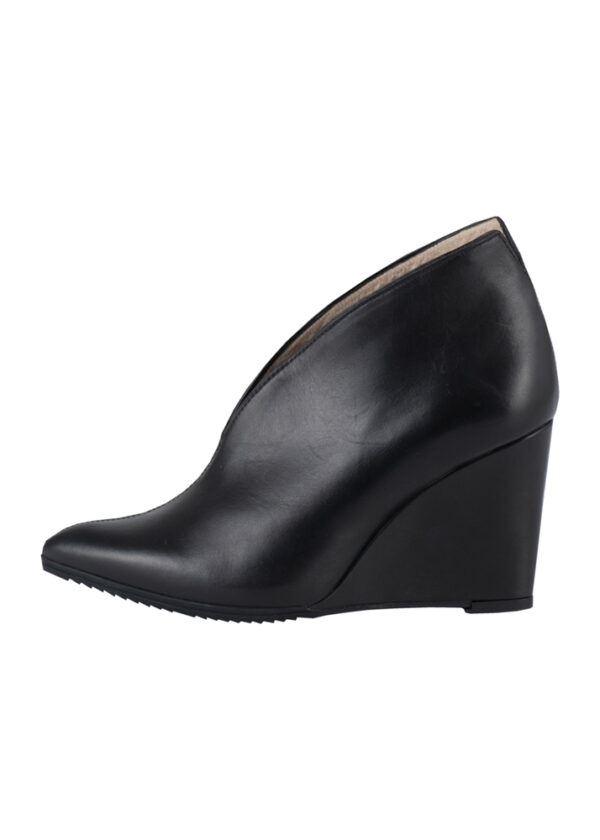 Unisa Μαύρα Δερμάτινα Μποτάκια με Τακούνι Πλατφόρμας