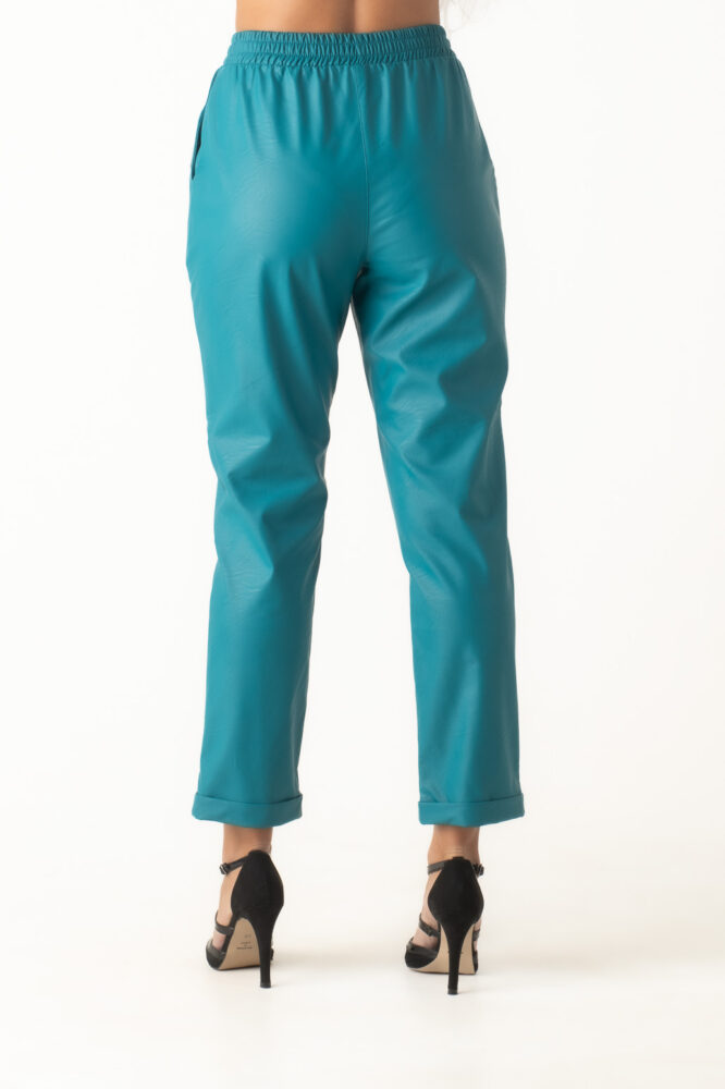 Le Vertige Παντελόνι Δερματίνη Πετρόλ - Image 3