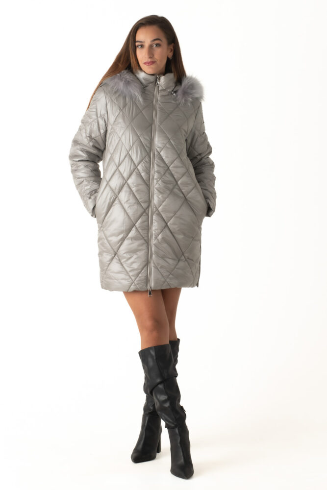 Gianni Morati Μπούφαν Γκρί Ανοιχτό με Κουκούλα