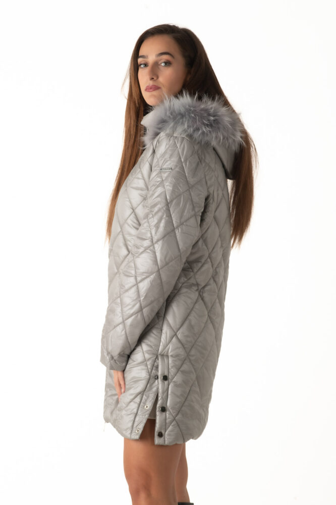 Gianni Morati Μπούφαν Γκρί Ανοιχτό με Κουκούλα - Image 4