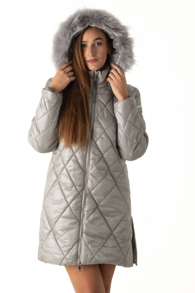 Gianni Morati Μπούφαν Γκρί Ανοιχτό με Κουκούλα - Image 2