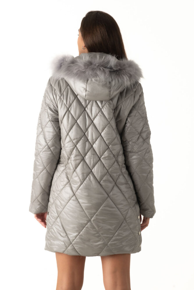 Gianni Morati Μπούφαν Γκρί Ανοιχτό με Κουκούλα - Image 3