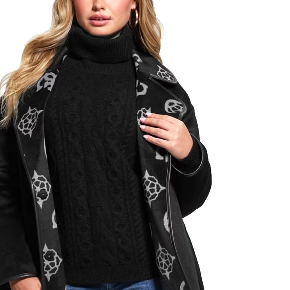 Guess Γυναικείο Μαύρο Παλτό Κρουαζέ - Image 4