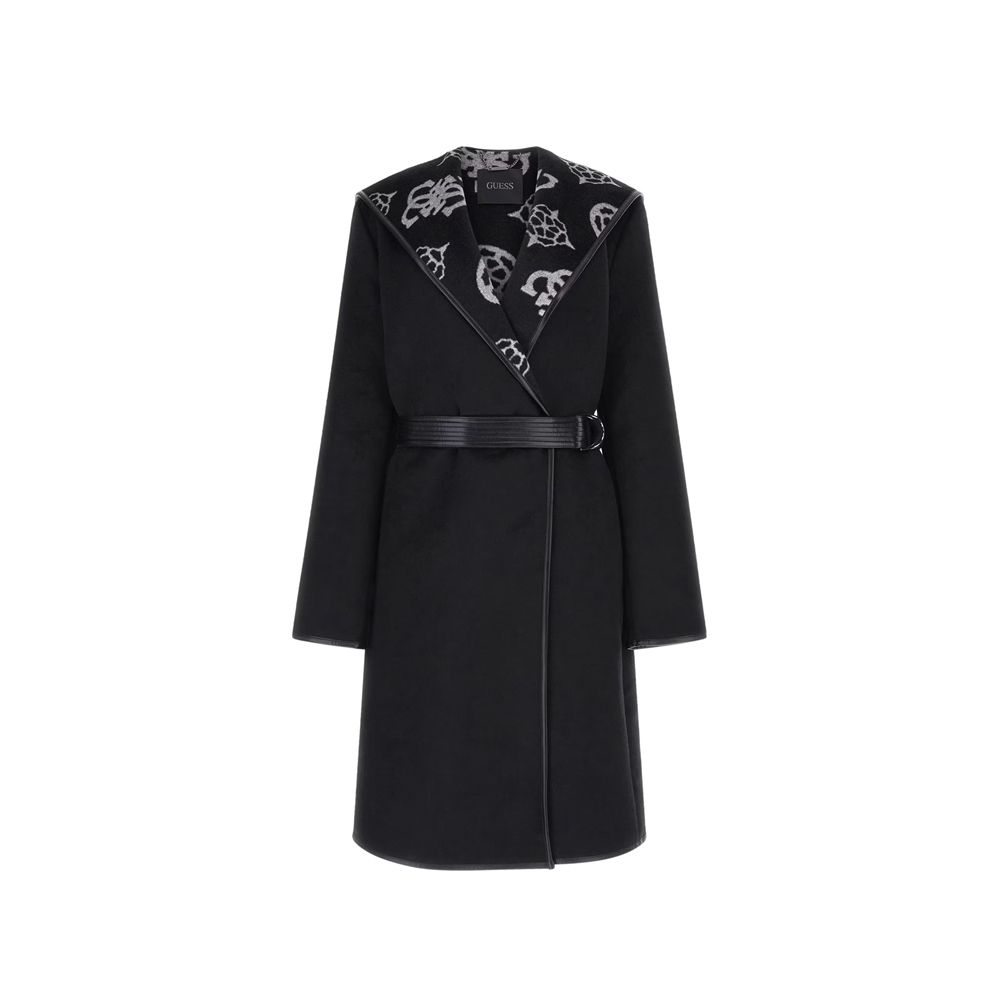 Guess Γυναικείο Μαύρο Παλτό Κρουαζέ - Image 5