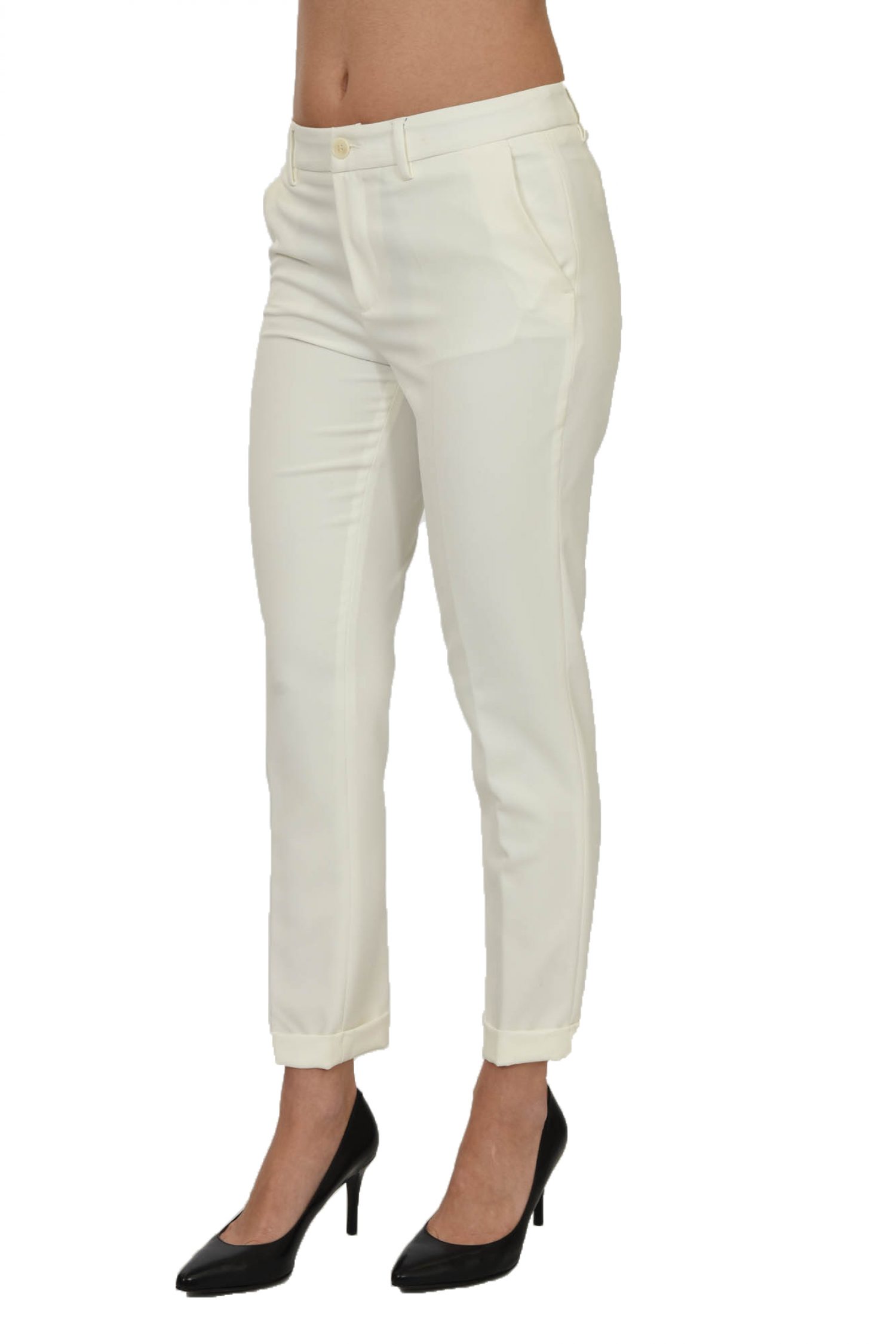 Liu Jo Λευκό Chino Παντελόνι σε ίσια γραμμή - Image 4