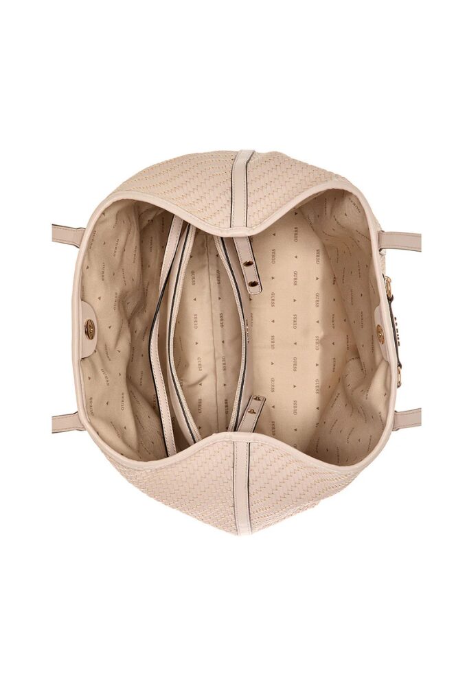 Guess Τσάντα Ώμου Shopper Μπεζ Vikky - Image 4