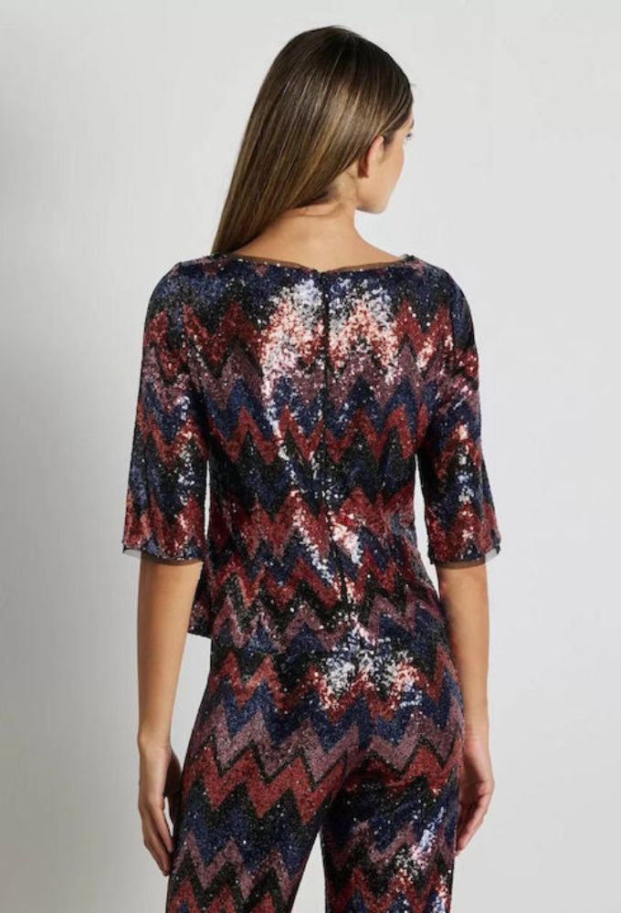 Forel Γυναικεία Μπλούζα Εμπριμέ με Μανίκι 3/4 Μαύρη - Image 2