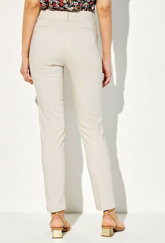 Forel Γυναικείο Υφασμάτινο Capri Παντελόνι σε Slim Εφαρμογή Λευκό - Image 2