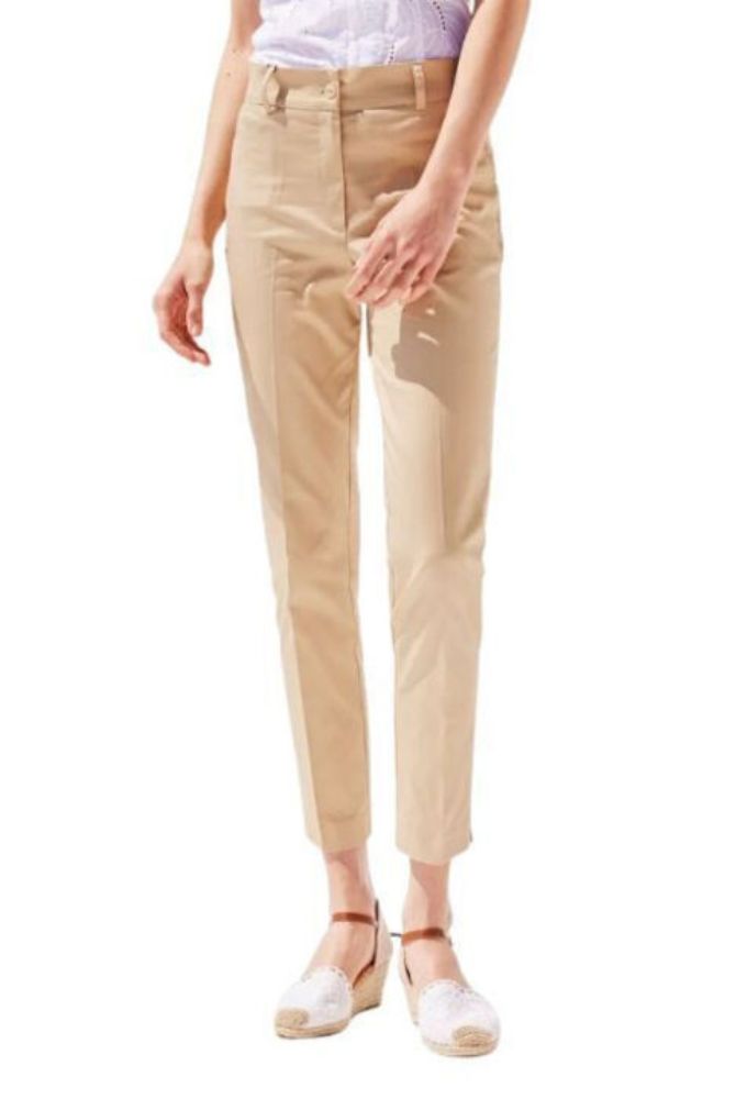 Forel Γυναικείο Υφασμάτινο Capri Παντελόνι σε Slim Εφαρμογή Μαύρο Μπεζ