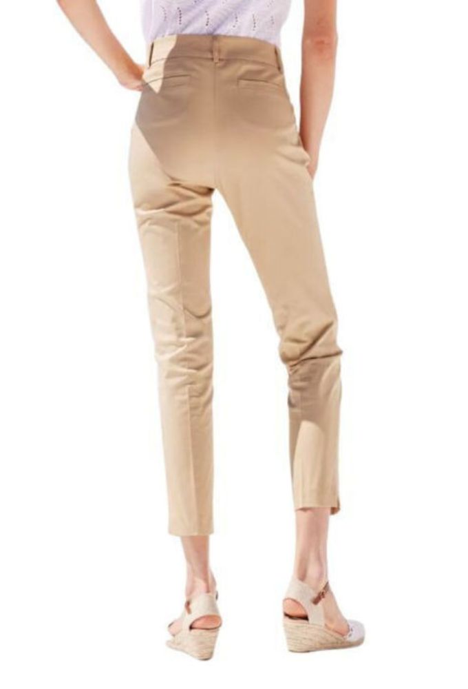 Forel Γυναικείο Υφασμάτινο Capri Παντελόνι σε Slim Εφαρμογή Μαύρο Μπεζ - Image 3
