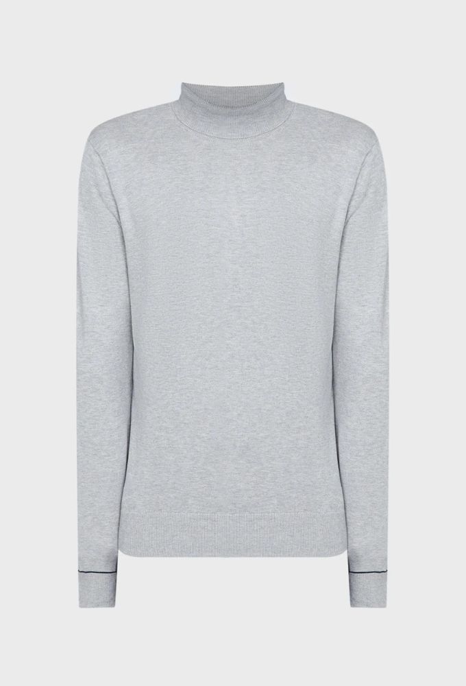 Mexx Fashion Ανδρικό Πουλόβερ Μακρυμάνικο Ζιβάγκο Γκρι Ανοιχτό