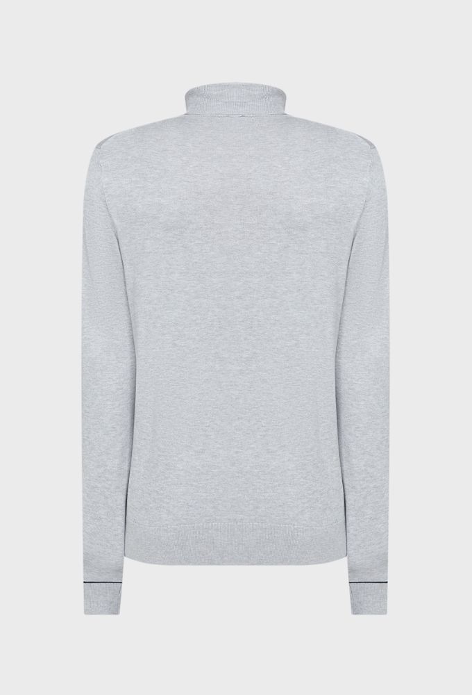 Mexx Fashion Ανδρικό Πουλόβερ Μακρυμάνικο Ζιβάγκο Γκρι Ανοιχτό - Image 3