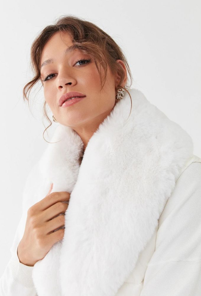 Liu Jo Γυναικείο Αμάνικο Μπουφάν Άσπρο - Image 4