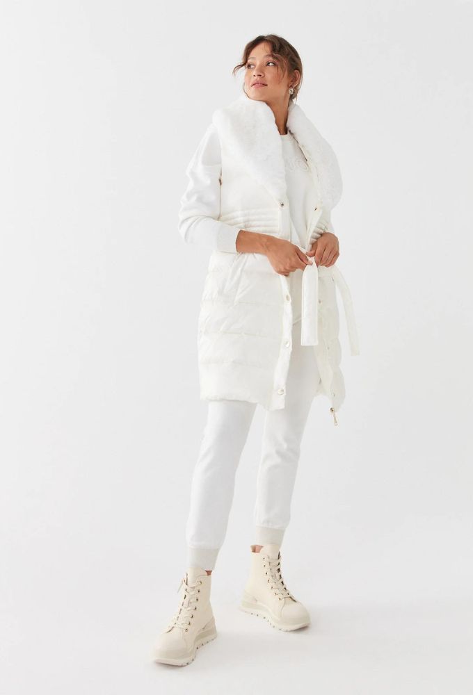 Liu Jo Γυναικείο Αμάνικο Μπουφάν Άσπρο - Image 3