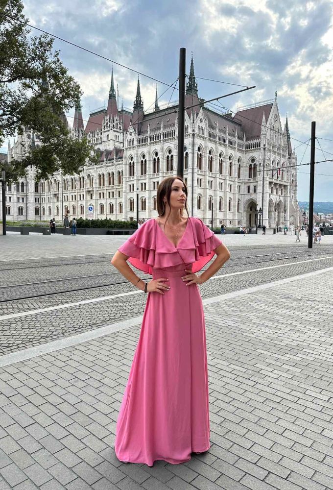 Shine2gether Maxi Αμπιγιε Ροζ Φόρεμα