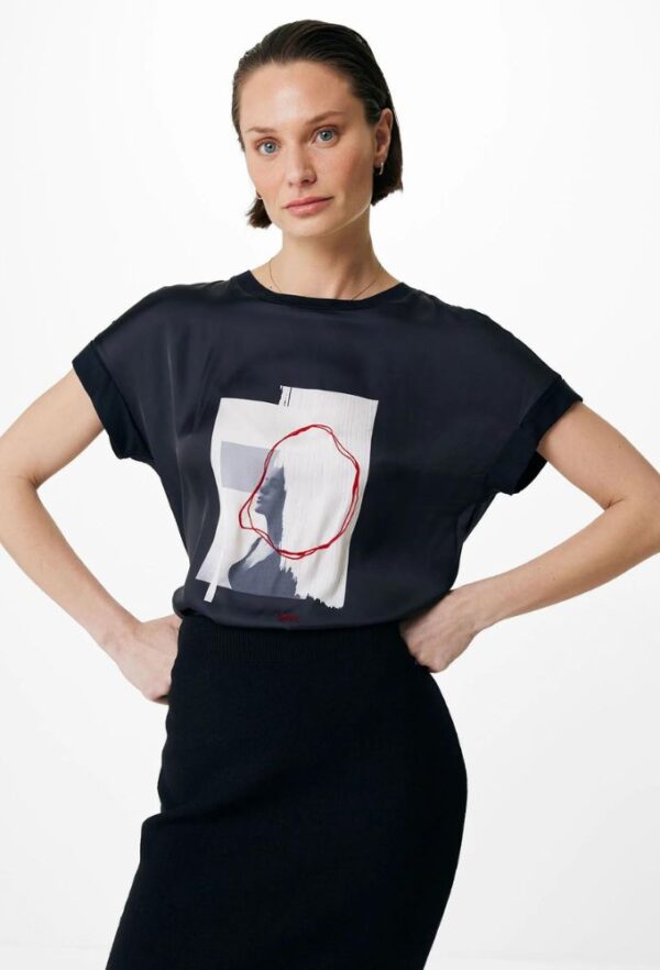 Mexx Fashion Γυναικείο T-shirt Μαύρο με Στάμπα