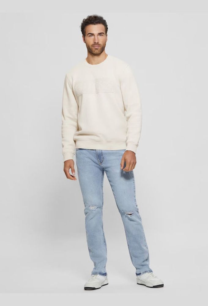 Guess Ανδρικό Φούτερ Ιβουάρ - Image 4