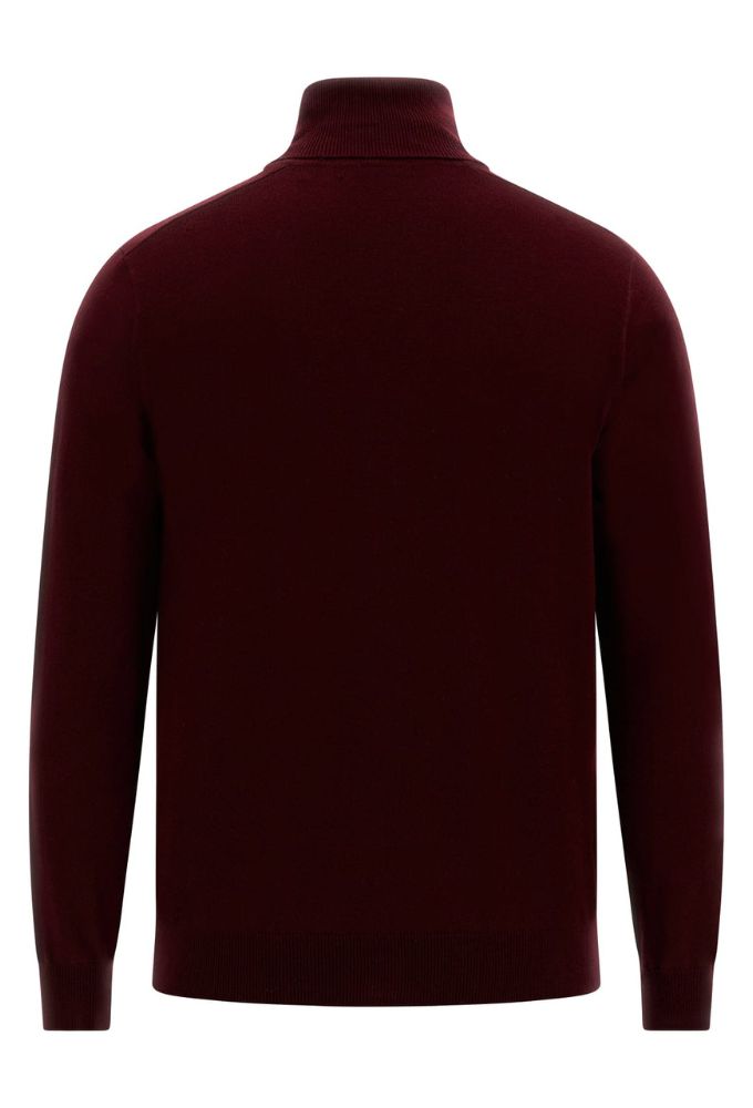 Guess Πουλόβερ Μπορντό Ζιβάγκο από Σύμμεικτο Μετάξι - Image 3