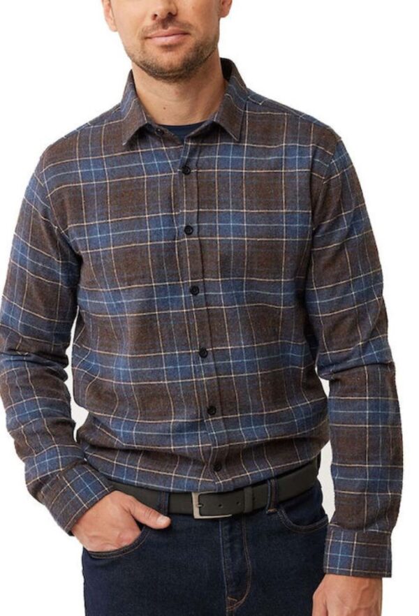 Mexx Fashion Ανδρικό Πουκάμισο με Κανονική Γραμμή Μακρυμάνικo Καρό Μπλε