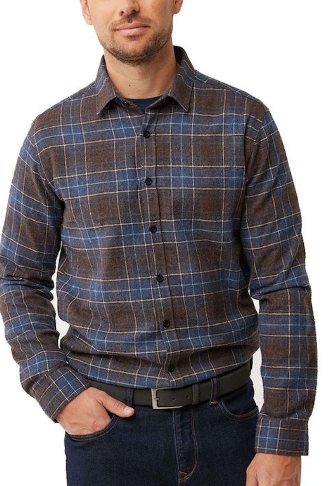 Mexx Fashion Ανδρικό Πουκάμισο με Κανονική Γραμμή Μακρυμάνικo Καρό Μπλε