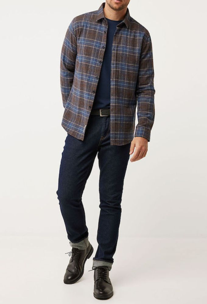 Mexx Fashion Ανδρικό Πουκάμισο με Κανονική Γραμμή Μακρυμάνικo Καρό Μπλε - Image 3