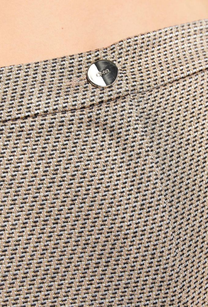 Liu Jo Παντελόνι Υφασμάτινο Μπεζ/Χρυσό Regular Fit - Image 5