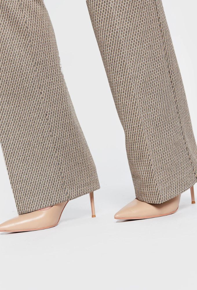 Liu Jo Παντελόνι Υφασμάτινο Μπεζ/Χρυσό Regular Fit - Image 4