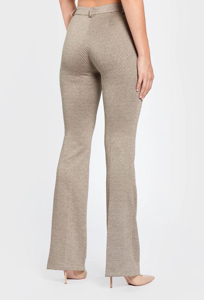 Liu Jo Παντελόνι Υφασμάτινο Μπεζ/Χρυσό Regular Fit - Image 3
