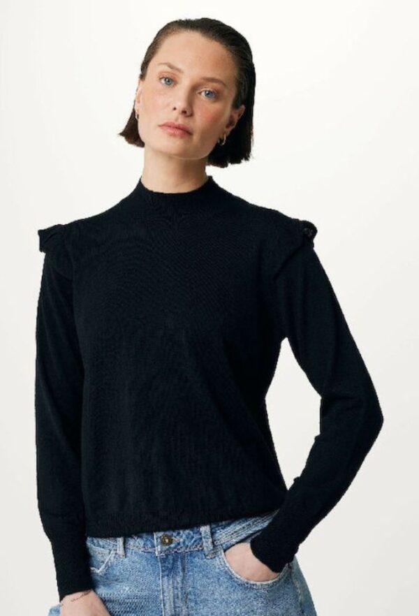 Mexx Fashion Μακρυμάνικο Γυναικείο Πουλόβερ με Ζιβάγκο Μαύρο