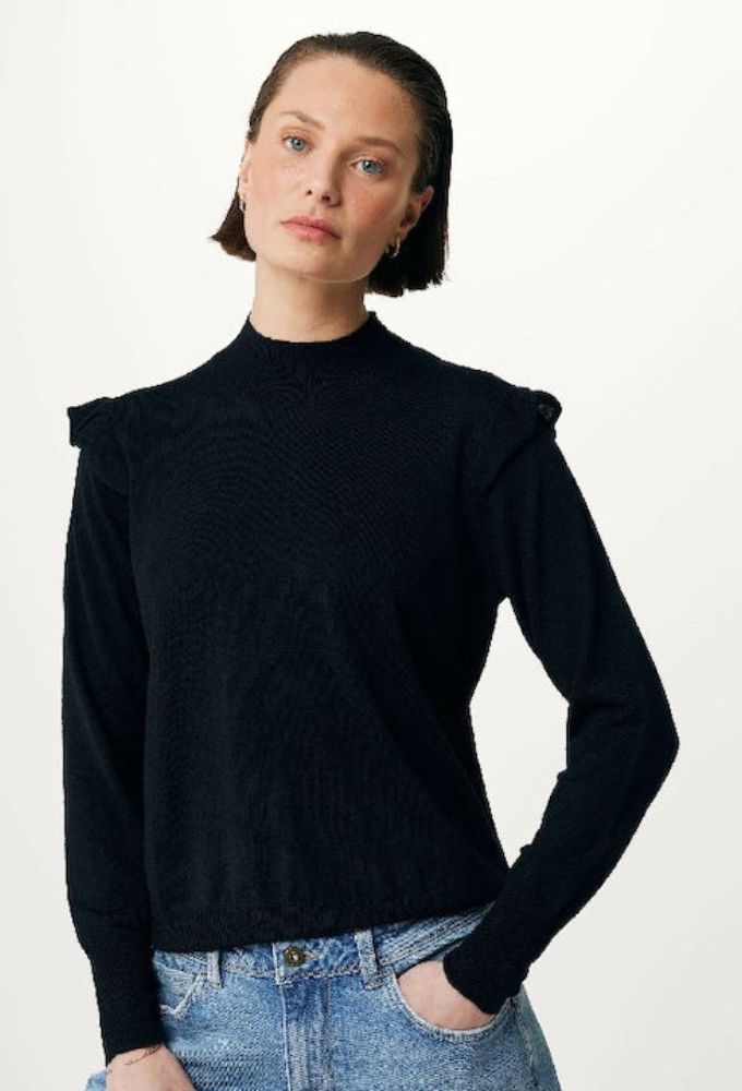 Mexx Fashion Μακρυμάνικο Γυναικείο Πουλόβερ με Ζιβάγκο Μαύρο