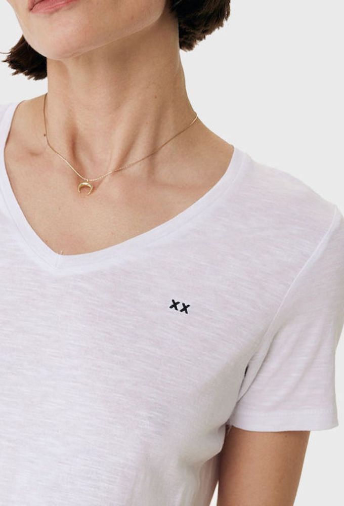 Mexx Fashion Γυναικείο Αθλητικό T-shirt με V Λαιμόκοψη Λευκό - Image 2