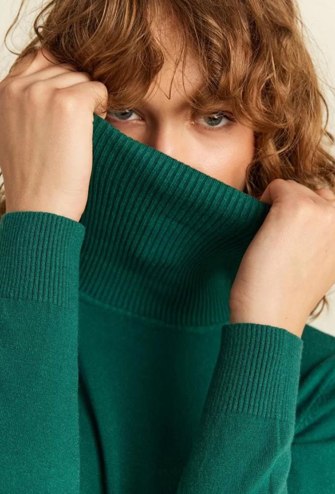 Forel Μακρυμάνικο Γυναικείο Πουλόβερ με Ζιβάγκο Πράσινο - Image 3