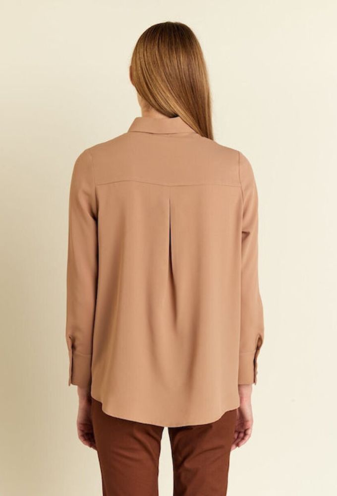 Forel Μακρυμάνικο Γυναικείο Πουκάμισο Καμηλό - Image 2