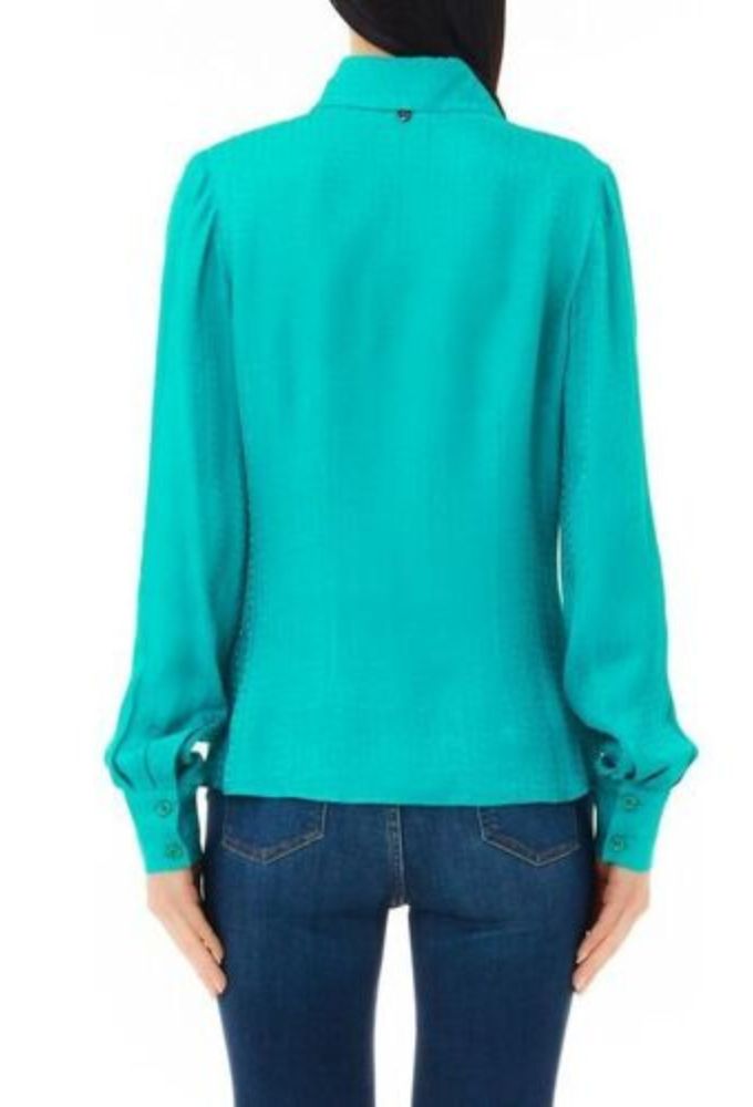 Liu Jo Γυναικείο Πουκάμισο Μονόχρωμο Πράσινο Σμαραγδί - Image 3