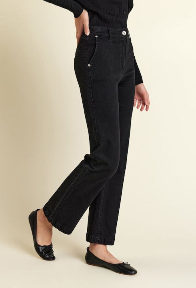 Forel Γυναικείο Jean Παντελόνι Καμπάνα Μαύρο - Image 3