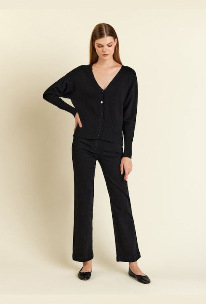 Forel Γυναικείο Jean Παντελόνι Καμπάνα Μαύρο