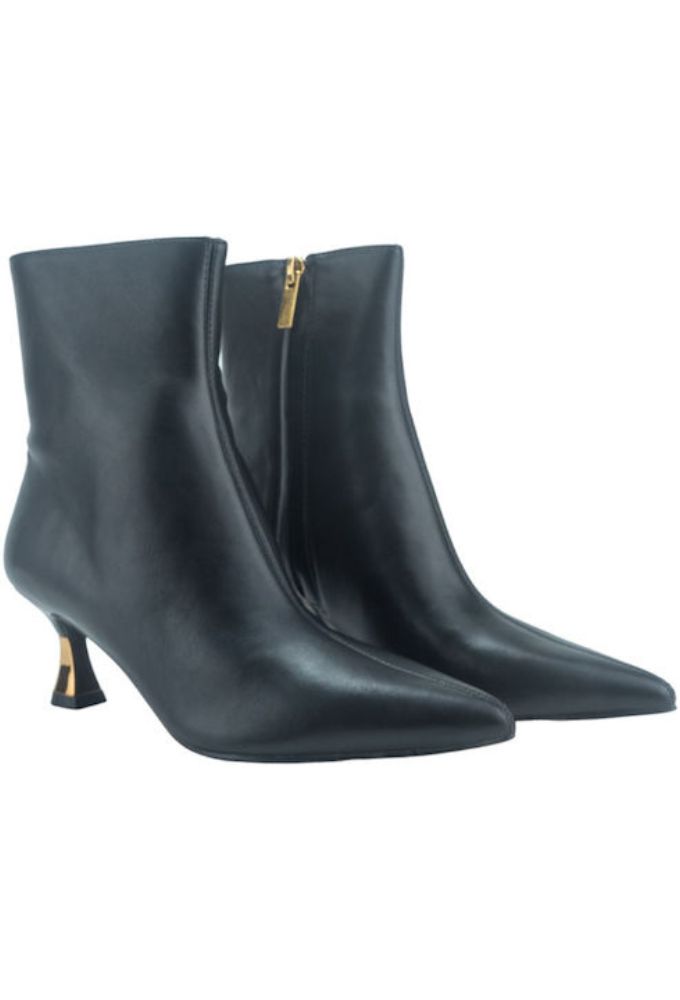 Corina Γυναικεία Μποτάκια Μαύρα με Μεσαίο Τακούνι - Image 3