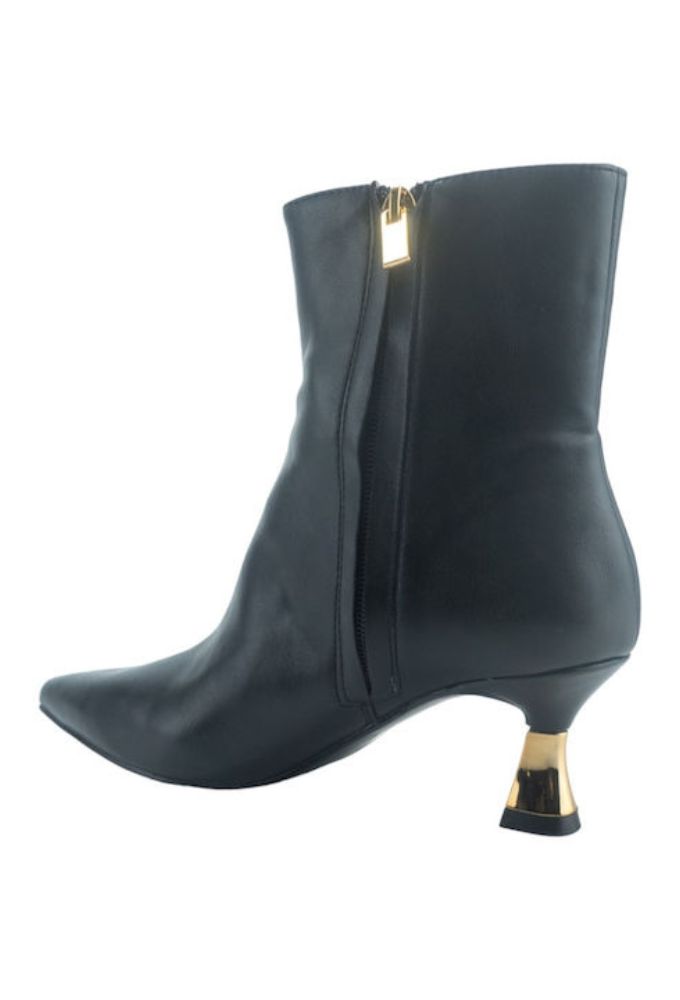 Corina Γυναικεία Μποτάκια Μαύρα με Μεσαίο Τακούνι - Image 2