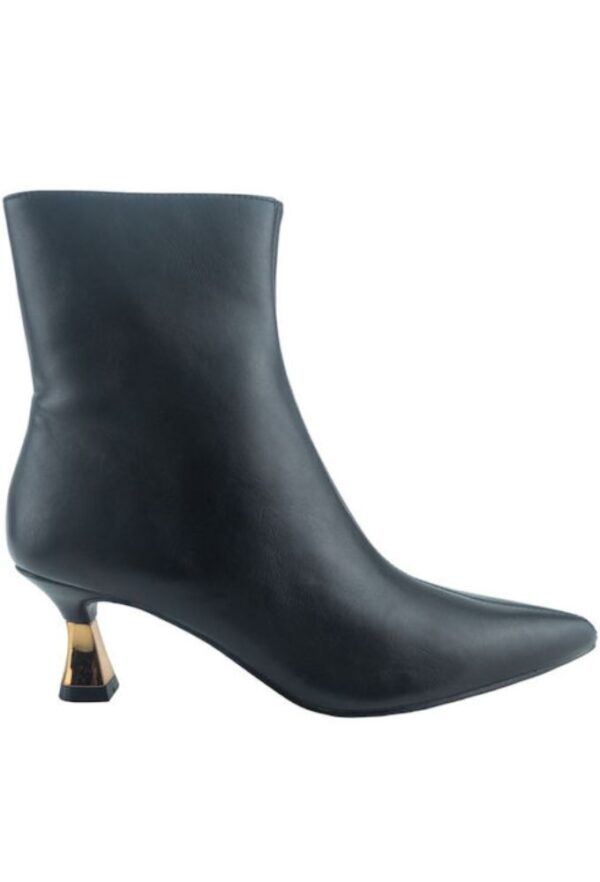 Corina Γυναικεία Μποτάκια Μαύρα με Μεσαίο Τακούνι