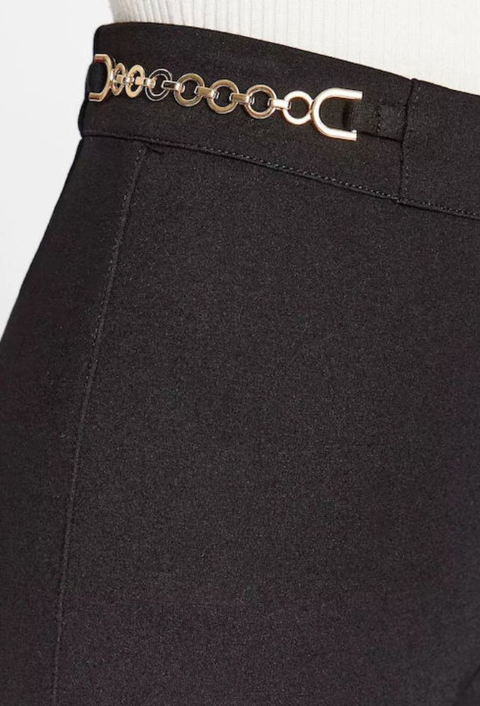 Guess Γυναικείο Ψηλόμεσο Υφασμάτινο Παντελόνι Μαύρο - Image 2