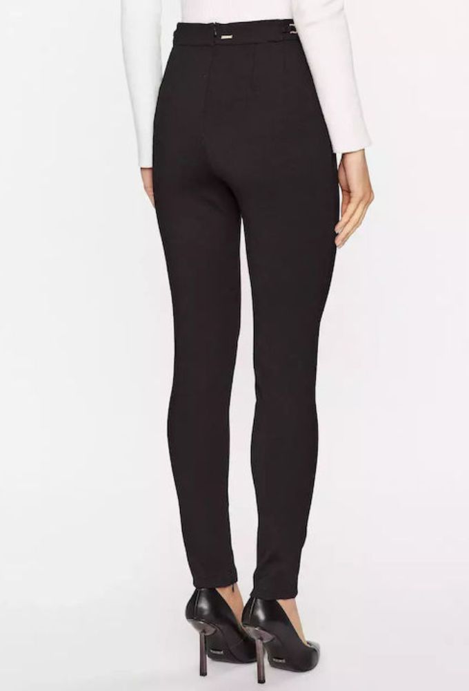 Guess Γυναικείο Ψηλόμεσο Υφασμάτινο Παντελόνι Μαύρο - Image 3